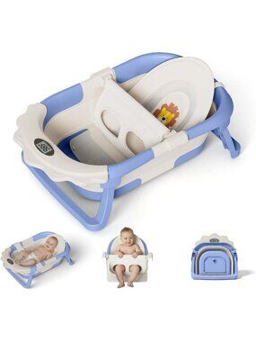 4-in-1 Collapsible Baby Bathtub with Thermometer - Grow-with-Me Design